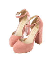 gracegift | 米妮繞踝防水台粗跟鞋(パンプス)