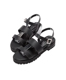 gracegift | 一字簡約寬帶厚底涼鞋(サンダル)