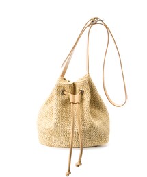 gracegift | 韓國盛夏旅行縮口籐編包(かごバッグ)