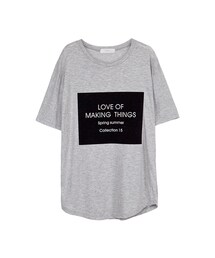 gracegift | 韓國春夏樂活字母拼接上衣(Tシャツ/カットソー)