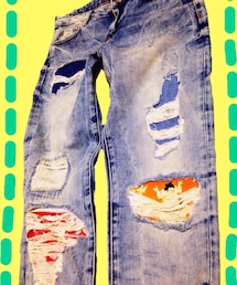 H&M | 自分でダメージ塞いじゃったやつ(その他パンツ)