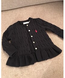 RALPH LAUREN | ネイビーのケーブル編み ペプラムカーディガン💖(カーディガン/ボレロ)