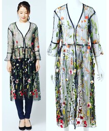 603 |  チュール刺繍ロングカーディガン(ジャケット/アウター)