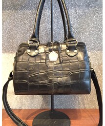 Ain Soph | クロコ型押しボストンバッグ:ASE1082-CRS (Color:Black,Camel,DarkBrown,Blue,Wine,Pink)(ボストンバッグ)