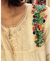 刺繍と胸元ディテール👗 | メキシコの刺繍です🌷(ワンピース)
