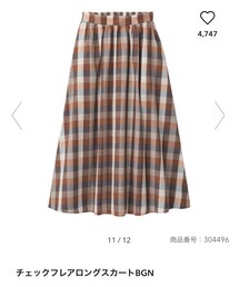 GU | チェックフレアロングスカート(スカート)