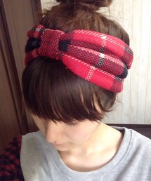 WEGO | 赤チェックのヘアバンド(ヘアバンド)