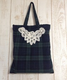 セリア | 刺繍をつけた♡.°⑅(エコバッグ/サブバッグ)