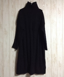 no brand | タートルネックロングニットワンピ(ワンピース)