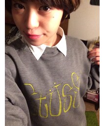 ステューシーの黒タグスエット(スウェット)