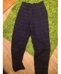 古着のチェックハイウェストパンツ(その他パンツ)
