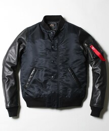 Alpha Industries | nano・universe 別注 アームレザーMA-1(ミリタリージャケット)