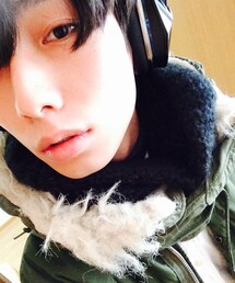 スヌード 黒 古着(ストール/ショール)