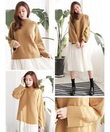 HEYD | ハイ-ネックデザインアンゴラニット(ニット/セーター)