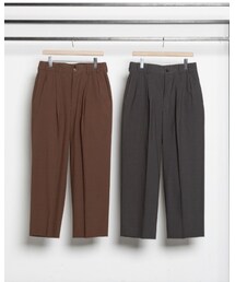 markaware | ORGANIC COTTON / CUPRO GABERDINE DOUBLE PLEATED TROUSERS(パンツ)