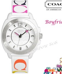COACH | COACH Boyfriend Silicone Rubber Strap Watch White(アナログ腕時計)
