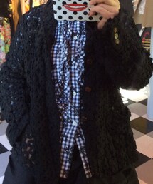 COMME des GARCONS | チェックの丸襟シャツ  ニワトリプリント(シャツ/ブラウス)