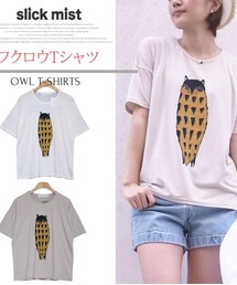 slickmistフクロウTシャツ(Tシャツ/カットソー)