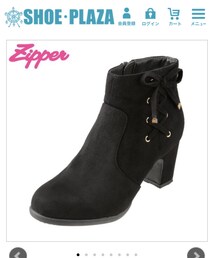 Zipper | お気に入りの靴が壊れちゃったので購入しました꒡̈⃝✰︎ヒールは７センチで歩きやすいし、靴底のクッション性が良くて最高です笑(ˊᗜˋ*(ブーツ)
