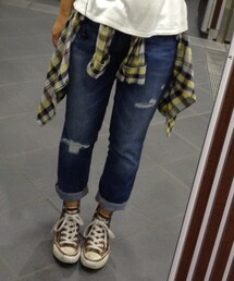 GAP | ボーイフレンドダメージデニム(デニムパンツ)