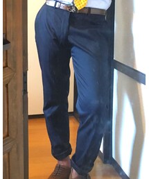 ZARA | ザラなセールで3990円（≧∇≦）ネイビーのスーツに茶色のラインがグッド❤️(その他パンツ)