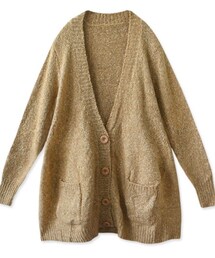 Miu-Star | 寬版混色大V領四釦口袋針織外套(その他アウター)