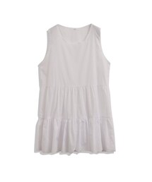 QUEEN SHOP | 春日蛋糕層次感細抓摺無袖洋裝(チュニック)