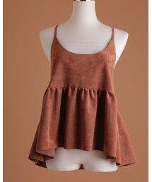 BACKSTAGE | 麂皮細肩花擺上衣(キャミソール)