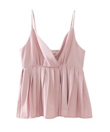 Lulus | V領百褶下擺細肩帶上衣(キャミソール)