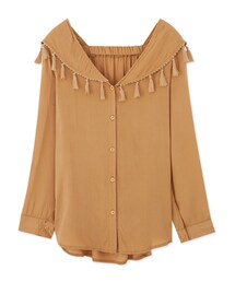 AIR SPACE | 流蘇排釦平口上衣(その他トップス)