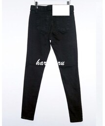haruharu | 彈性純黑丹寧窄管褲(デニムパンツ)