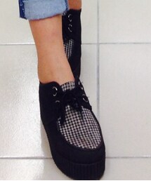 千鳥格厚底鞋(パンプス)