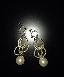パール×ゴールイヤリング(イヤリング)