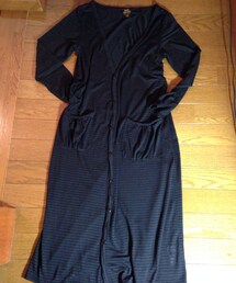 ROSE FAN FAN | ボーダー透かし柄ロングカーデ(カーディガン/ボレロ)