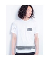 YEVS | ポケットTシャツ BORDER(Tシャツ/カットソー)