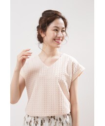 ギンガムＶネックＰＯインナー付(Tシャツ/カットソー)
