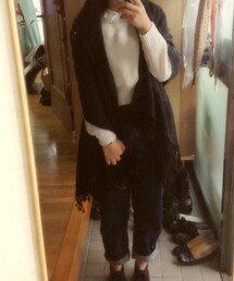 A part by | 大判ストール(ブラック×グリーン)(ストール/ショール)