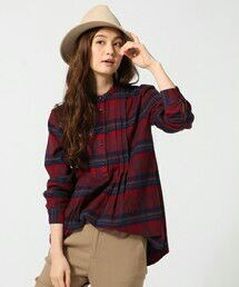 GLOBAL WORK | フランネルバンドカラーシャツ/720070(シャツ/ブラウス)