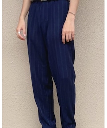 GU | テーパードトラウザー(ストライプ Blue) Sサイズ　¥1,690(パンツ)