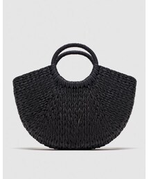 ZARA | ラウンドハンドル付きストローバッグ(バッグ)