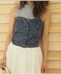 Ungrid | デニムビスチェ(チューブトップ)