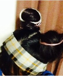 ハーフアップツインおだんご | ハーフアップツインおだんご 毛糸巻きばーじょん(その他)