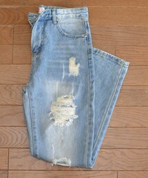 Dark Angel | ダメージ加工ボーイフレンドデニム(デニムパンツ)