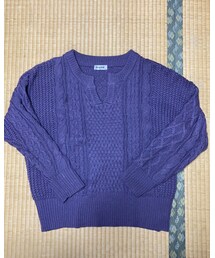 しまむら | 加賀のしまむらで買いました。昔ユニクロで紫のニットガウン買ったの思い出すなあ。(ニット/セーター)