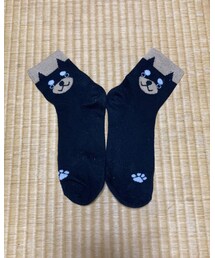 レモン | 駅地下の100均で買いました。柴犬が外側になるように履きます。(ソックス/靴下)