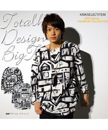 KINGLYMASK | 総柄 キカガク 英字 デザイン ビッグ ロンT Tシャツ

(Tシャツ/カットソー)