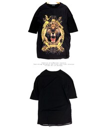 KINGLYMASK | ライオン インパクト プリント ポリ ロング ビッグ Ｔシャツ

(Tシャツ/カットソー)