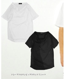KINGLYMASK | ドレープ ドルマン ビッグ Tシャツ 5分袖(Tシャツ/カットソー)