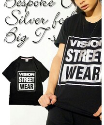 KINGLYMASK | VISION STREET WEAR × KINGLY MASK コラボ 別注 クリスタル シルバー箔 ビッグ Tシャツ(Tシャツ/カットソー)