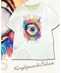KINGLYMASK | 「カラフルキス」 ドロップ ショルダー ビッグ Tシャツ(Tシャツ/カットソー)